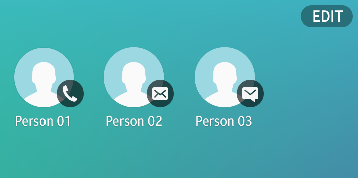 Interactive widget – Contacts