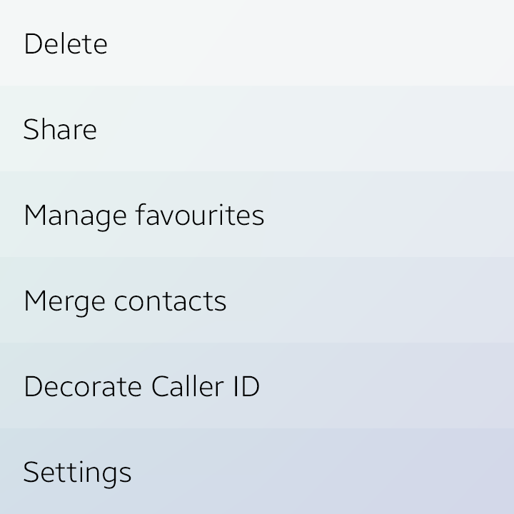 Settings in More menu